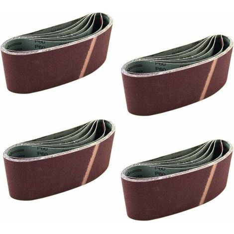 Paquete de 24 tiras de papel de lija de 100 x 610 mm, grano 40/60/80/100/120/150 (1/4)
