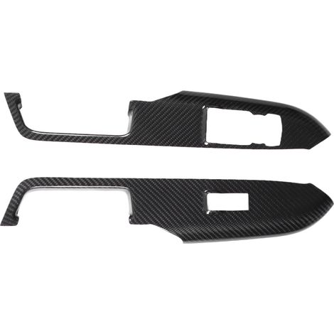 Revêtement d'habillage de panneau d'accoudoir de porte intérieure, 2 pièces, remplacement en Fiber de carbone pour Ford Mustang RHD 2015 – 2021 (1/5)