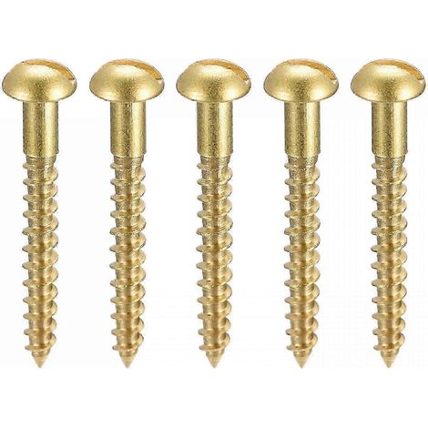 Bois M2.5 X 20mm tête ronde fendue laiton autotaraudeuse 100 pièces Szrg A-d (1/4)