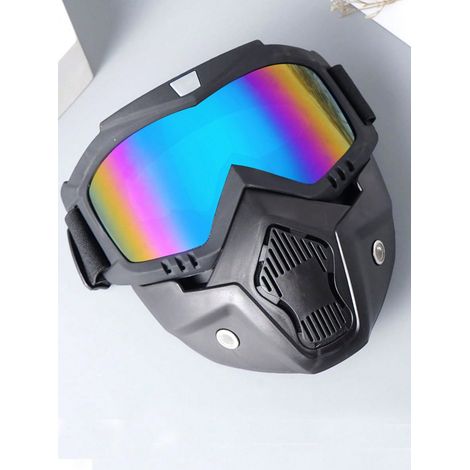 Lunettes rétro pour casque de moto, anti-vent et anti-poussière, masque de protection oculaire, lunettes pour conduite tout-terrain, multicolores (1/4)
