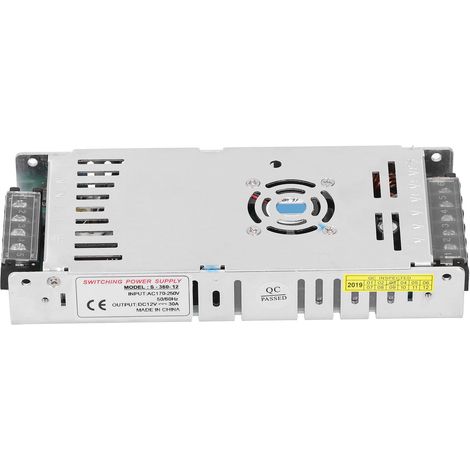 LED ultra-plat 12V 360W transformateur pour bande LED, entrée AC 170-250V, alimentation de secours, usage intérieur. (1/5)