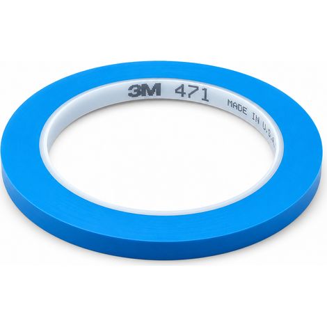 Nastro Vinilico Colorato 3M 471 6 mm x 33 m per Marcatura, Mascheratura e Decorazione - Packaging: Blu - 6mm x 33m