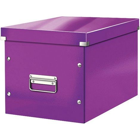 Boîte de rangement carton Leitz Click & Store Wow Cube Format L violet