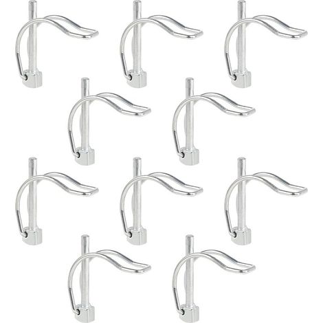 10 piezas de pasadores de bloqueo en forma de D de 645 mm para andamios, pasadores de acero al carbono galvanizado, pasadores portátiles en forma de D, fáciles de desmontar. (1/5)