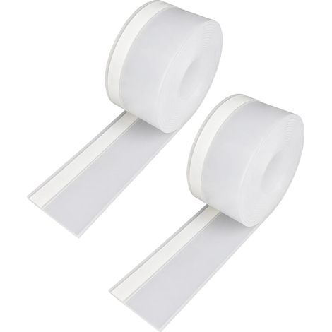 2PCS Porte Adhésif 5M 35mm, Bande Adhésive d’Étanchéité Large pour Porte et Fenêtre, Bas de Porte Anti Froid et Anti Courant d’Air, Bande Étanchéité Autocollante Isolant (1/5)