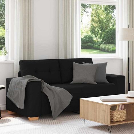 Modernes Sofa 140 cm Stoff Schwarz mit Multiplex-Armlehnen (1/5)