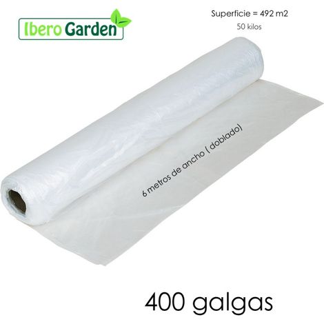 Plástico Natural 400 Galgas Y 6 Metros De Ancho ( 492 M2)para todo tipo de usos