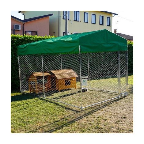 Box Per Cani Modello Matilda Recinto 3,96 X 2,28 Coperto Senza Porta Ciotole