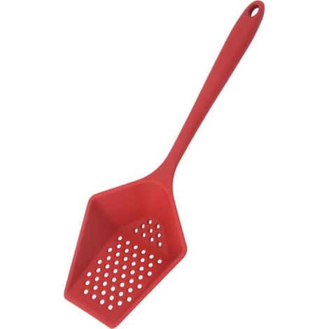 Cuillère à Égoutter Ergonomique En Silicone Légère Pour Usage Domestique Et Professionnel, Ustensiles Cuisine Poignée Perforée Pour Rangement Facile (1/5)