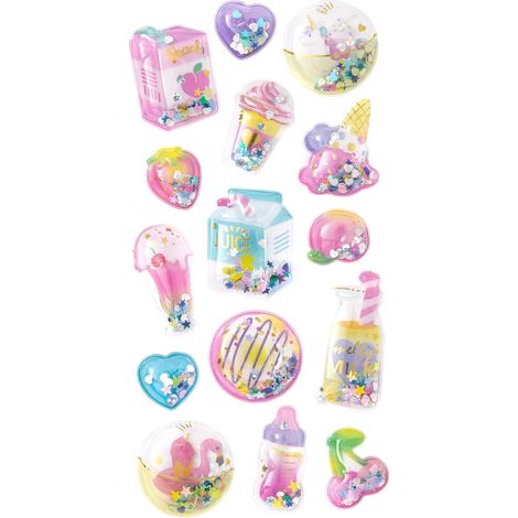 Autocollants 3D convexes et gonflés Shaker SNACKS, 15 pièces.