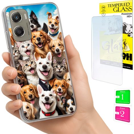 Custodia per Motorola Moto G06 / G06 Power Back Cover Case Dogs + vetro (1/5)