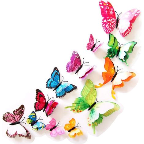 Stickers muraux papillons 3D à faire soi-même (autocollants en papier) (1/5)