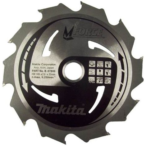 Lame de scie Makita 165x2x20 0 mm Z10 15°