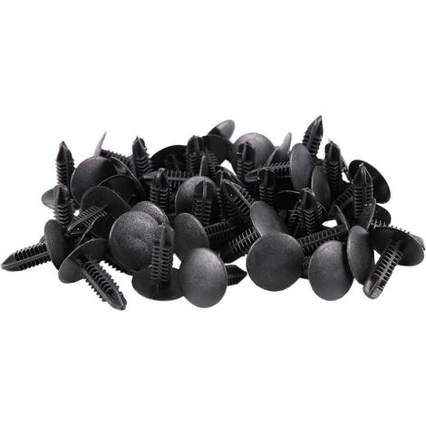 Rivets en plastique noir, diamètre du trou : 5 mm x 5 mm, clips de fixation, lot de 48 (1/5)