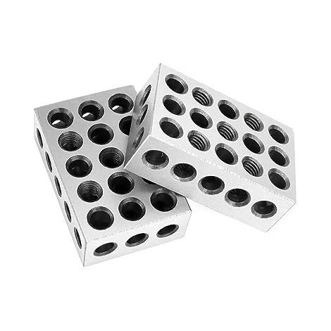 2PCS Blocs Parallèles Métriques 1-2-3 Blocs, 23 Trous, 25 x 50 x 75mm, Précision 0,005 mm, Outils de Tour de Precision (1/5)