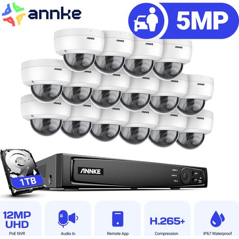 ANNKE Sistema de Cámaras de Seguridad Vídeo 16 × Cámara Inteligente Visión Nocturna Acceso Remoto Kit Camara de Vigilancia 1TB (1/5)