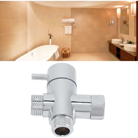 Distribuidor de 3 vías G1/2 fabricado en ABS cromado para cabezales de ducha fijos y flexibles. (1/5)
