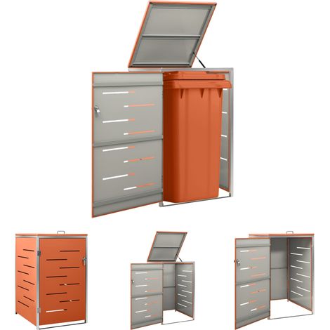 The Living Store Mülltonnenbox für 1 Tonne 69x77,5x112,5 cm Edelstahl - Abfallbehälter-Verkleidungen