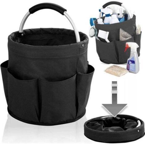 Secchio portautensili da 17 litri, organizer in tela per attrezzi, portatile con apertura multipla, ideale per interni ed esterni.