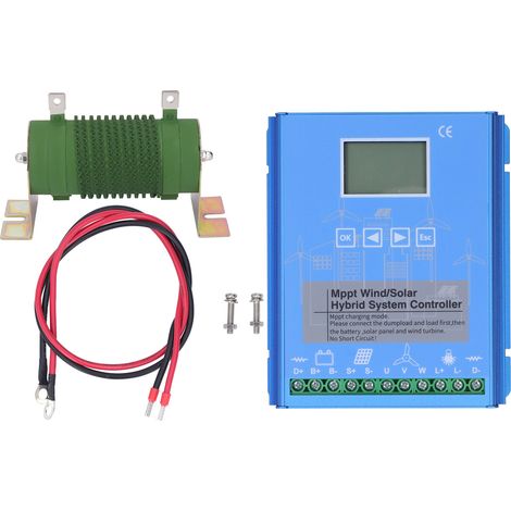 Régulateur hybride éolien-solaire MPPT Boost 12V/24V, chargeur Bluetooth pour batteries lithium/plomb, contrôleur intelligent 8060, bleu, avec application. (1/5)