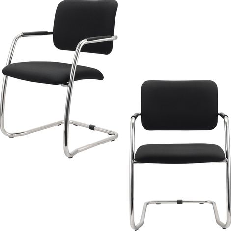 bümö Schwingstuhl Freischwinger (2er-Set) Schwarz