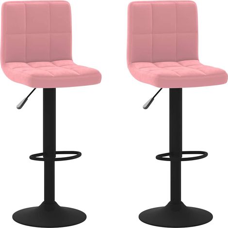 Barhocker 2 Stk. Rosa Samt vidaXL (1/5)