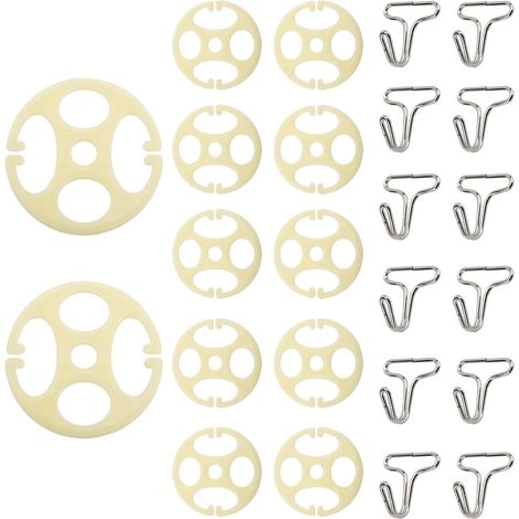 Lot de 24 housses de siège de voiture avec crochets en métal en forme de plaque de prune, 12 housses de siège de voiture en plastique avec dispositif de serrage + 12 crochets de fixation en métal avec