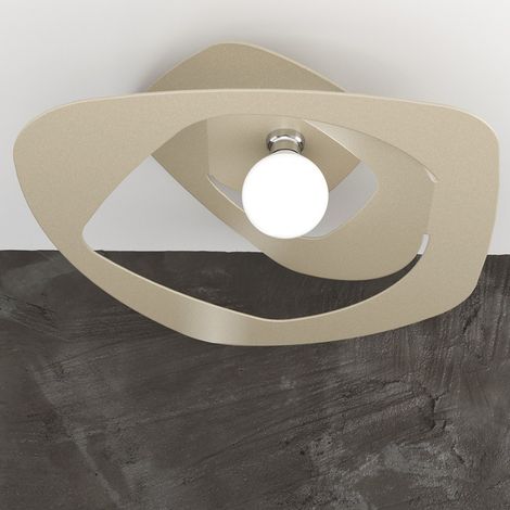 Plafoniera Moderna Warped Metallo Sabbia 1 Luce E27 D.65Cm (1/5)