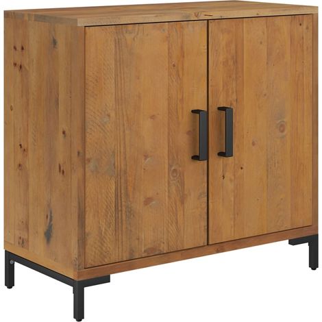 Credenza cassettiera mobile contenitore organizer cucina soggiorno salotto 75 x 35 x 70 cm legno massello di pino marrone 020035721