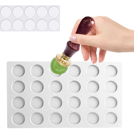 Moule Sceau de Cire en Silicone, Tampon Personnalisé, Tapis et Accessoires pour Cachet de Cire (Blanc) (1/5)