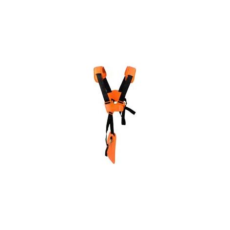 Harnais Débroussailleuse Bandoulière Double Harnais de Doudeuse pour Débroussailleuse, Tronçonneuse et Tondeuse à Gazon,Orange (1/5)