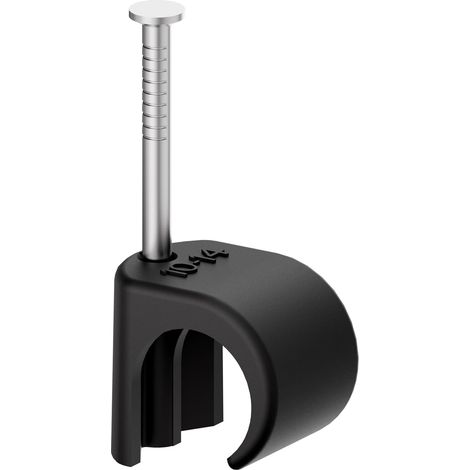 Colliers de câble, 100 pièces colliers à clou, 10-14 mm, acier inoxydable 304, gestion de câbles pour téléphone et câbles Ethernet, câbles d'alimentation, tuyau, noir (1/5)