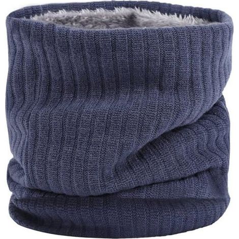 Cache-cou en polaire coupe-vent thermique pour homme et femme - Pour hiver et le froid - Pour Bleu1Taille unique (1/5)