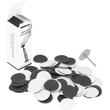100 Schleifscheiben, 1 Schaft-Pedikürewerkzeug-Ersatzzubehör für elektrische Hornhautentferner (25 mm 0,98 Zoll YMMR) (1/5)
