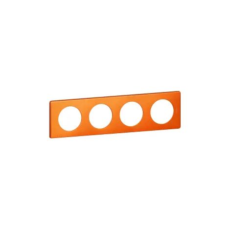LEGRAND CÉLIANE PLAQUE MÉTAL QUADRUPLE ORANGE SNAKE - 068764
