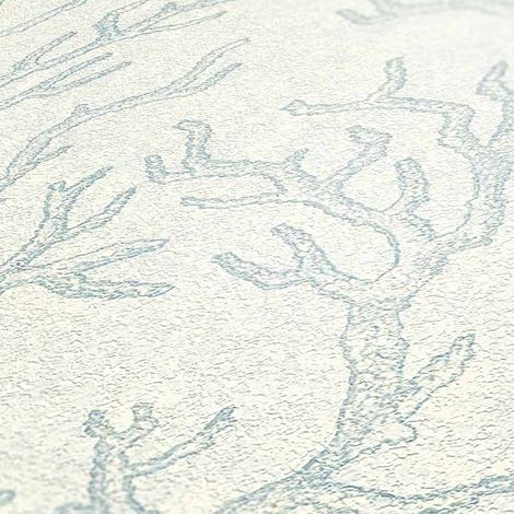 Papier peint style bord de mer motif corail Tapisserie motif corail pour salle de bain Papier peint intissé idéal pour cuisine (1/5)