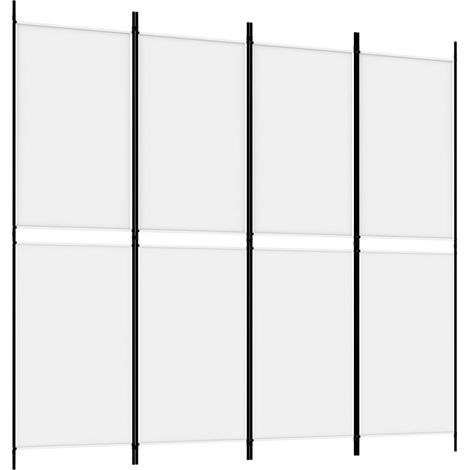Paravent Cloison de séparation 4 panneaux, Pour Jardin, Balcon, Terrasse Blanc 200x180 cm Tissu OIB5592E (1/5)
