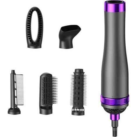 Brosse à cheveux - - 5 en 1 - 750 W - 3 températures - Têtes interchangeables (1/5)