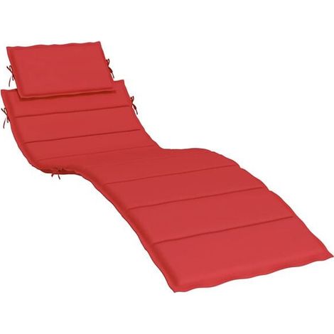 Coussin rouge pour fauteuil inclinable, mesurant 186 x 58 x 4 cm, en tissu Oxford. (1/5)