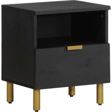 Maison Exclusive - Comodino Nero 40x33x46 cm in Legno Multistrato (1/5)