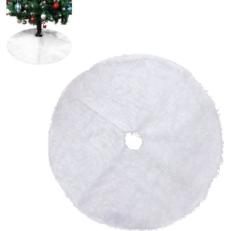 Tapis de sapin de Noël, couverture blanche en peluche imitation neige, 78 cm, pour décorations de Noël (1/5)