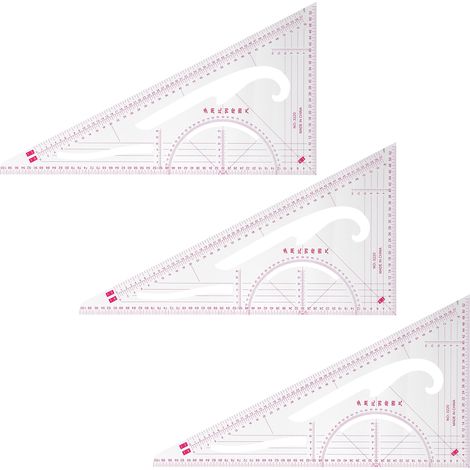 Règle de couture 3 pièces pour vêtements, flexible et multifonctionnelle, avec outils de broderie et de traçage. (1/5)