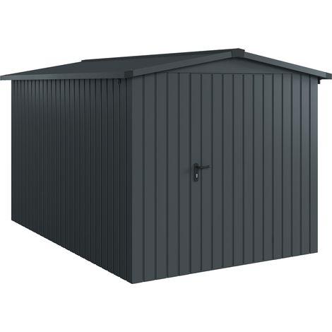 Hörmann Ecostar Metall-Gerätehaus "Euroline Trend" mit Satteldach ESD 7, anthrazitgrau, 214 x 310 cm, 1-flüglige Tür