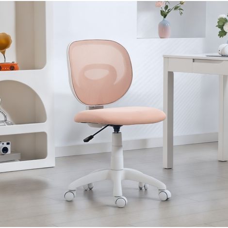 Sedia da ufficio ergonomica con schienale a C, altezza regolabile, rosa, OKWISH (1/5)