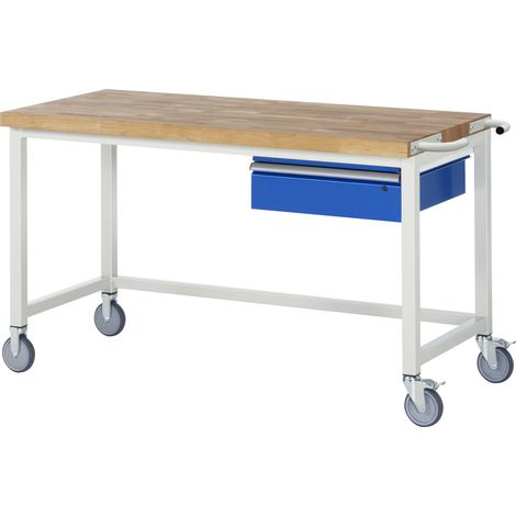 Rau Fahrbare Werkbank mit Querstrebe und Schublade BxTxH 1500x700x880mm (1/4)