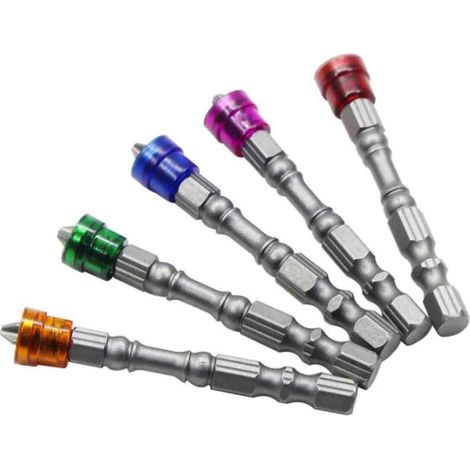 Jeu de 5 embouts de tournevis magnétiques PH2 Phillips, tige hexagonale 1/4 pouce, longueur 65 mm (1/5)