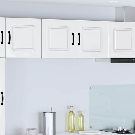 Meuble haut de cuisine 2 portes blanc brillant en bois d’ingénierie 80 x 31 x 40 cm - PANGIVO (1/5)