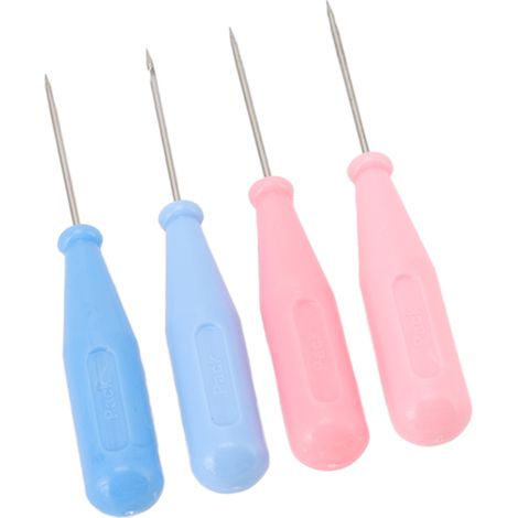 Alènes de Cuir Professionnelles, 4 Pièces pour Travail du Cuir, Couture et Piquage DIY avec Manche Ergonomique (1/5)