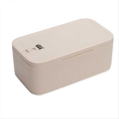 Boîte de rangement verrouillable, boîte à pharmacie verrouillable, étui de sécurité pour téléphone portable, bac de rangement pour réfrigérateur personnel, beige (1/5)
