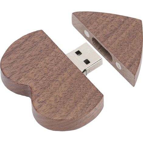 Herzförmiger USB-Stick aus Walnussholz für Windows und OS X CM11052 (4 GB) (1/5)